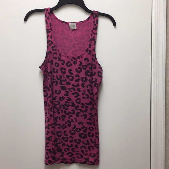 PINK Victoria's Secret Tops - PINK Victoria’s Secret pink&black Cheetah Top L